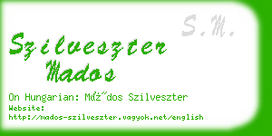 szilveszter mados business card